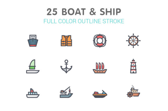Boat and Ship Line Graphics & Icons