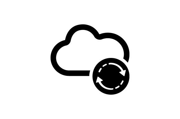 Cloud Backup Refresh Icon: A Modern Graphic Asset for Versatile Design