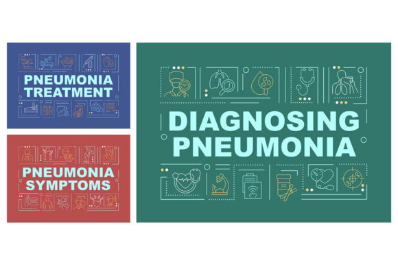 Diagnosing Pneumonia Concept Banner Set