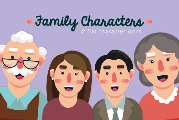 Family Character Icon Set Graphics