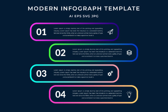 Four Step Modern Infographic Template Graphics