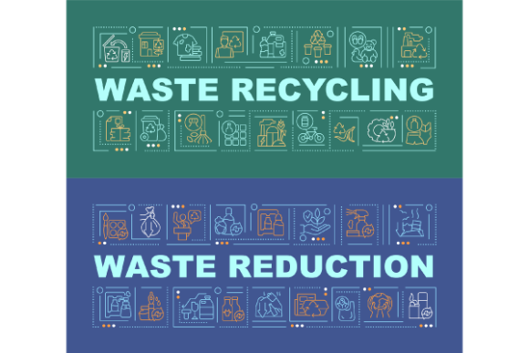 Garbage Recycling Banner Bundle Graphics
