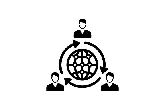 Global Business Team Management Icon: Graphics & Icons