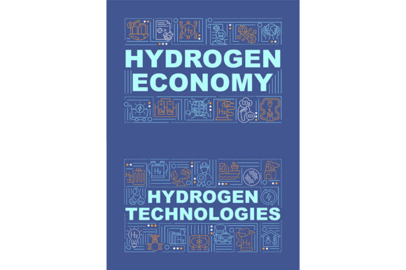 Hydrogen Technologies Word Concepts Set: Graphics for Green-Energy Craft Brands