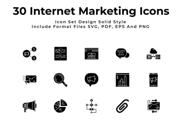 Internet Marketing Icon Set Graphics for Modern Branding