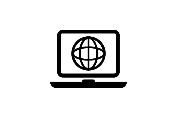 Laptop Web Browsing Icon: Clean Graphics & Versatile Icons for Crafters