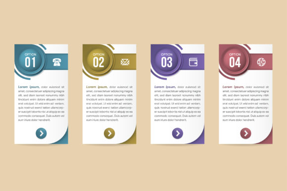 Rectangle Four Step Infographic Pastel Graphics
