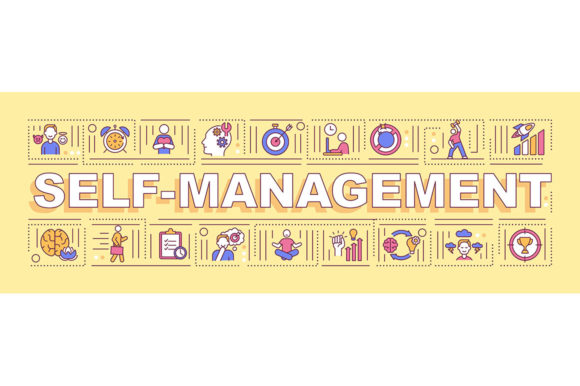 Self Management Word Concepts Banner for Modern Branding