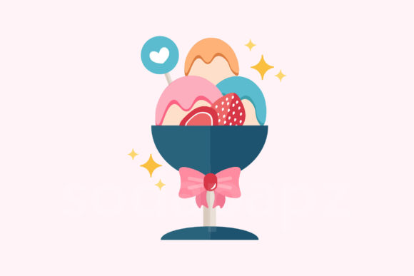 Sweet Deluxe Ice Cream Icon for Graphics and Branding