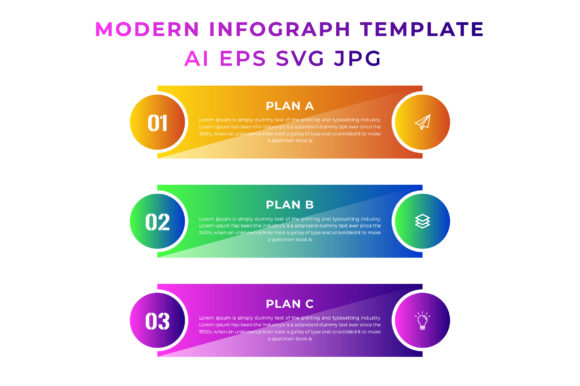 Three Step Modern Gradient Infographic Template