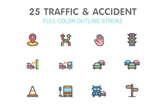 Traffic and Accident Color Icon